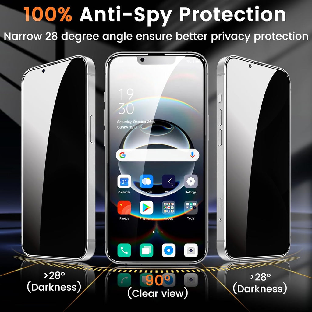 3+3 Pack Privacy Screen Protector for iPhone 16e 6.1-Inch with 3 Pack Camera Lens Protector, Anti Spy Tempered Glass Film 9H Hardness Bubble Free Case Friendly