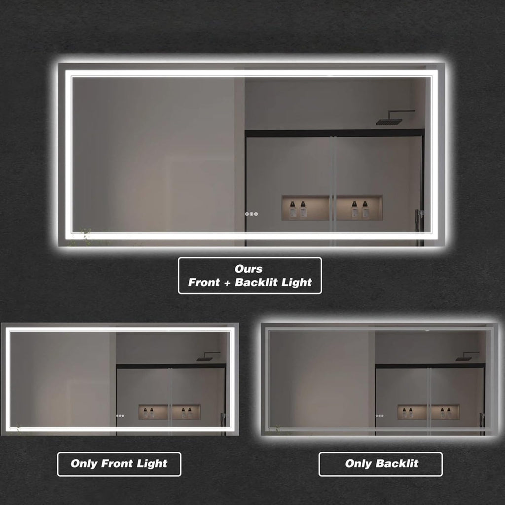LED Bathroom Mirror with Lights, Wall Mirrors