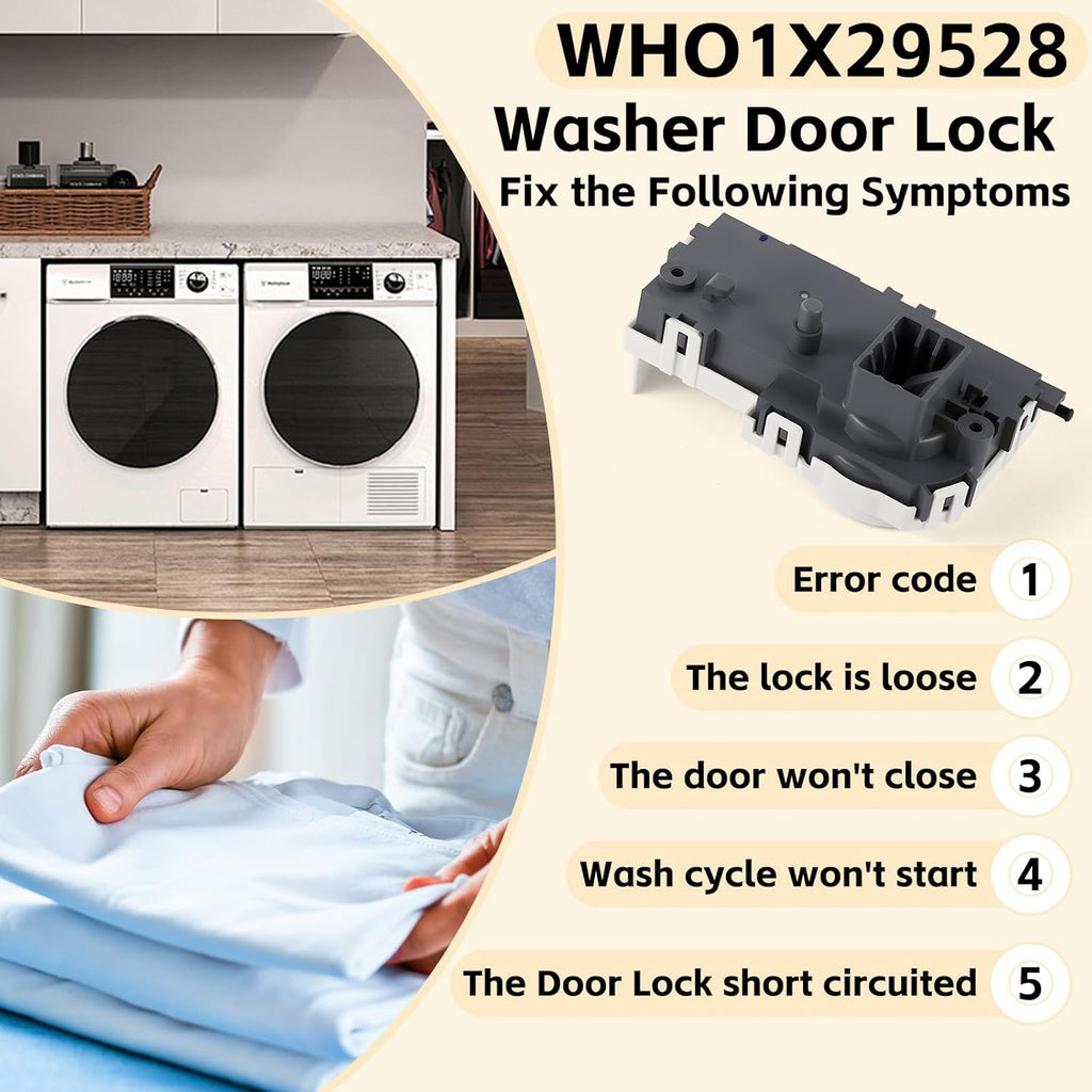WH01X29528 Upgraded Washer Door Lock (OEM) Compatible with G.E Washing Machine,Replacement for AP6985313,EAP12749276,4958749,PS12749276,PD00060769.