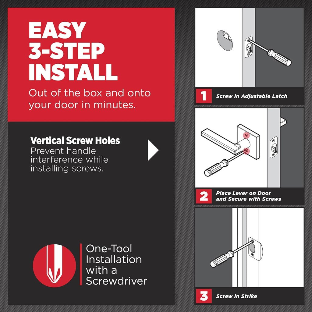Kwikset Halifax Keyed Storeroom Entry Door Handle with Lock and Key, Secure Keyed Reversible Lever Exterior, Front Entrance and Bedrooms, Satin Nickel, Pick Resistant SMT Rekey Security and Microban