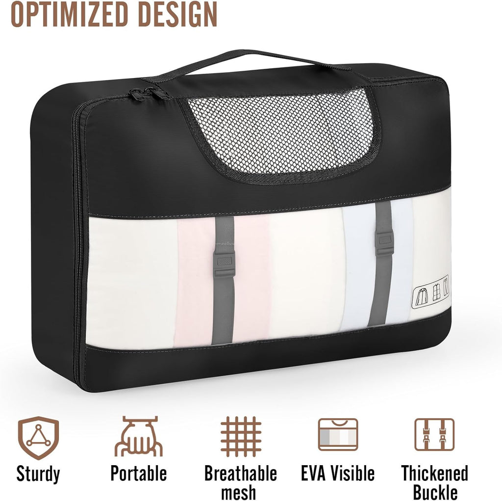 Veken 10 Set Packing Cubes for Travel Essentials, Suitcase Organizer Bags in 4 Sizes, Carry-On Luggage Accessories with Laundry & Toiletry Bag, Airplane Must-Have, Road Trip & Camping, Gifts for Men