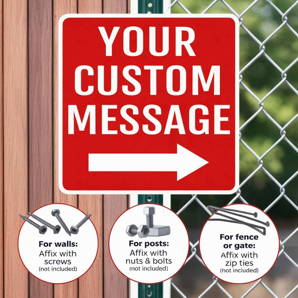 Custom Metal Left or Right Arrow Sign – 8x8 Inches Rust Free .040 Aluminum, Fade Resistant, Personalized Outdoor Sign for Business Workplace Office Home