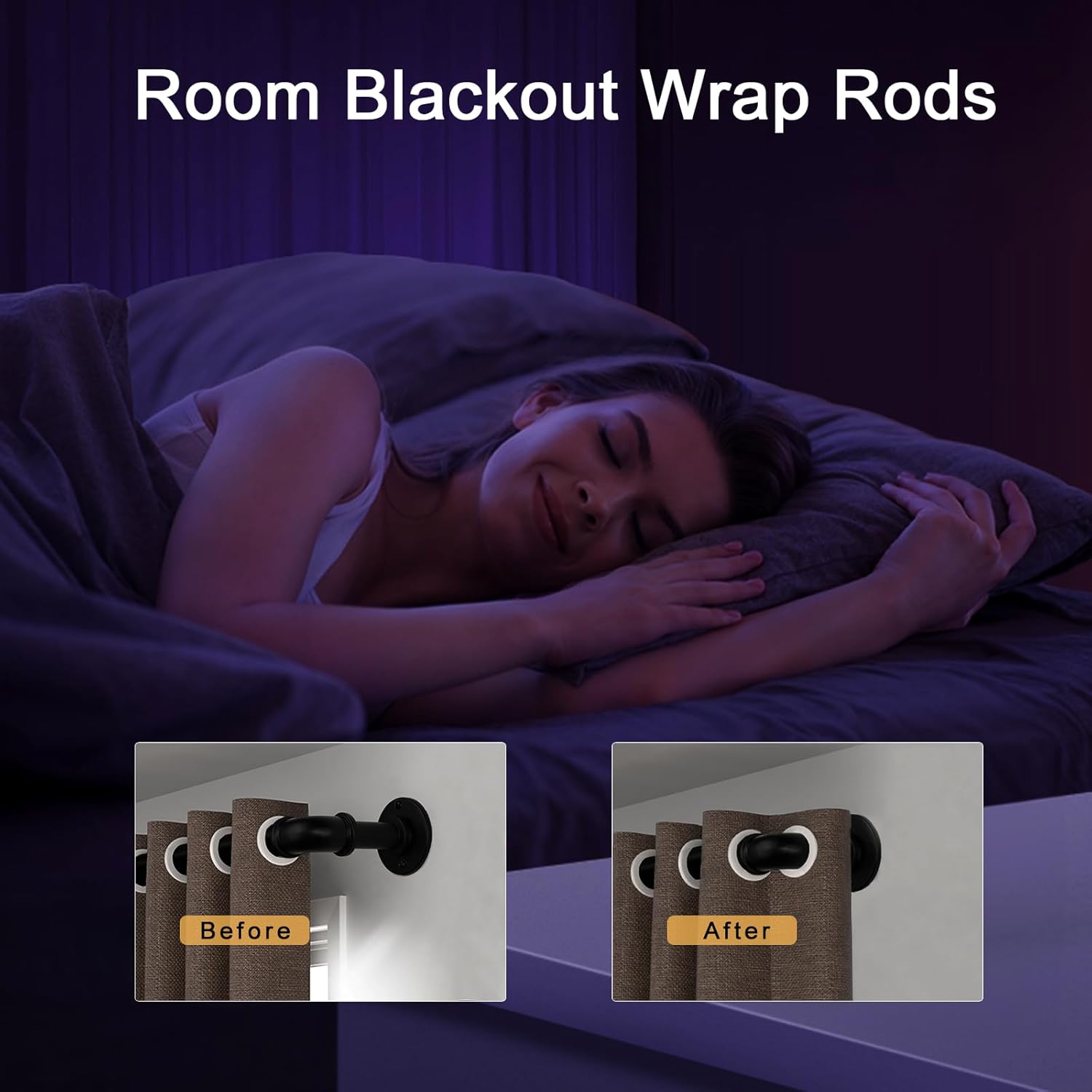 Black Curtain Rods 18 to 88 Inch, Industrial Curtain Rods,Adjustable Length,1 in Diameter Pipe,Wall or Ceiling Mounted,for Bedroom and Living Room(Black 18” to 88”)