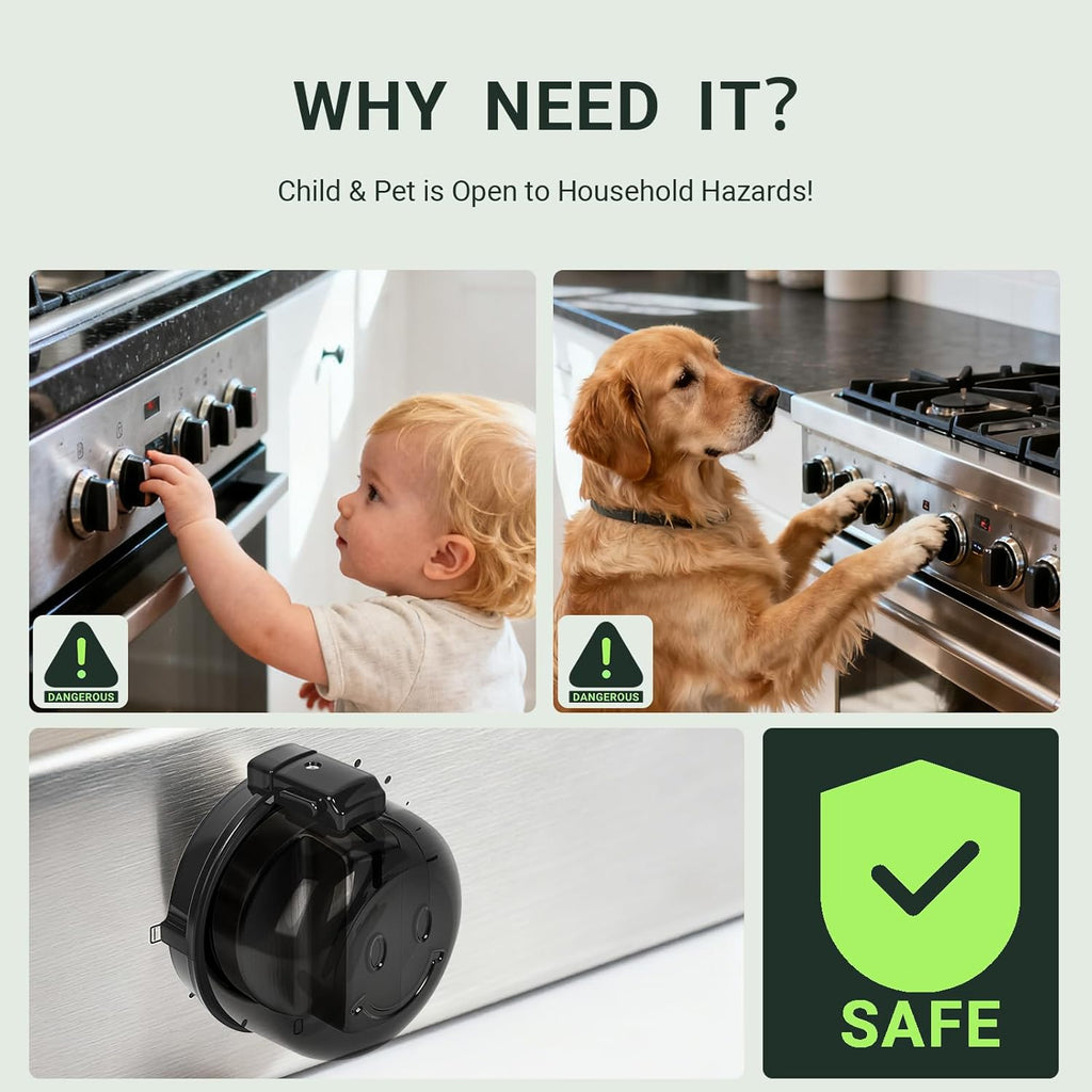 Stove Knob Safety Covers for Child, Gas Stove Knob Locks (5 Pack)