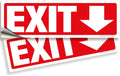 iSYFIX Exit Signs Stickers 2 Pack 12x4 Inch - Laminated Premium Vinyl Directional Down Arrow Signs for Buildings, Office, Workplace, Stores, Schools, Theaters, Parking, Restaurants, Factories