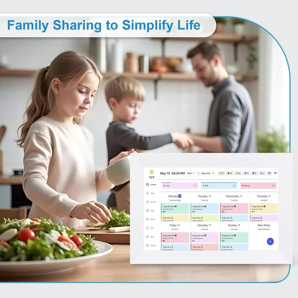 Zyyini 10.1 Inch WiFi Digital Calendar, Smart Family Planner with Touchscreen Display and Mobile Digital Calendar Wall Planner 32GB Memory for Home Scheduling and Chore Tracking (#3)