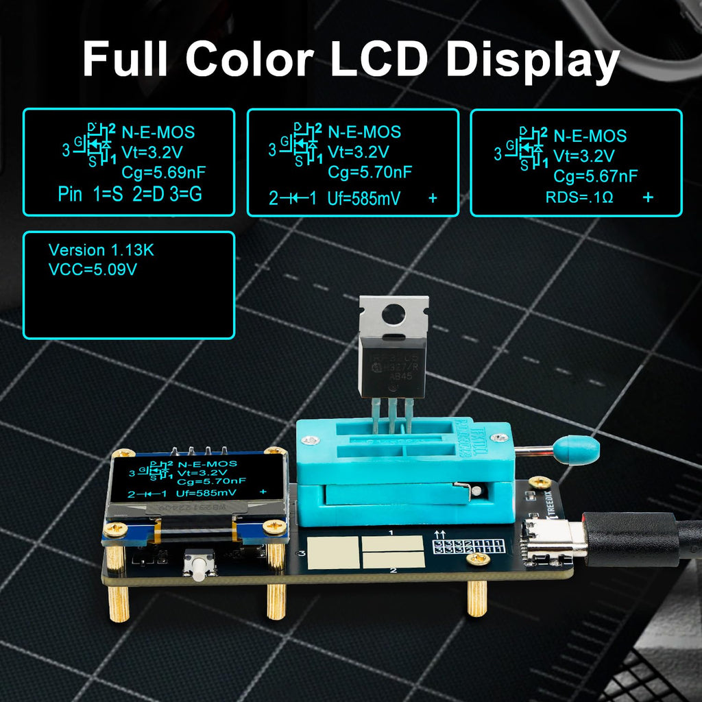 GM328 Transistor Tester – Mosfet Transistor Capacitor Tester, LCR/ESR Meter, SMD Electronic Component Tester for Diode/MOSFET/Capacitor/Resistor (PNP/NPN/Triode/Zener)