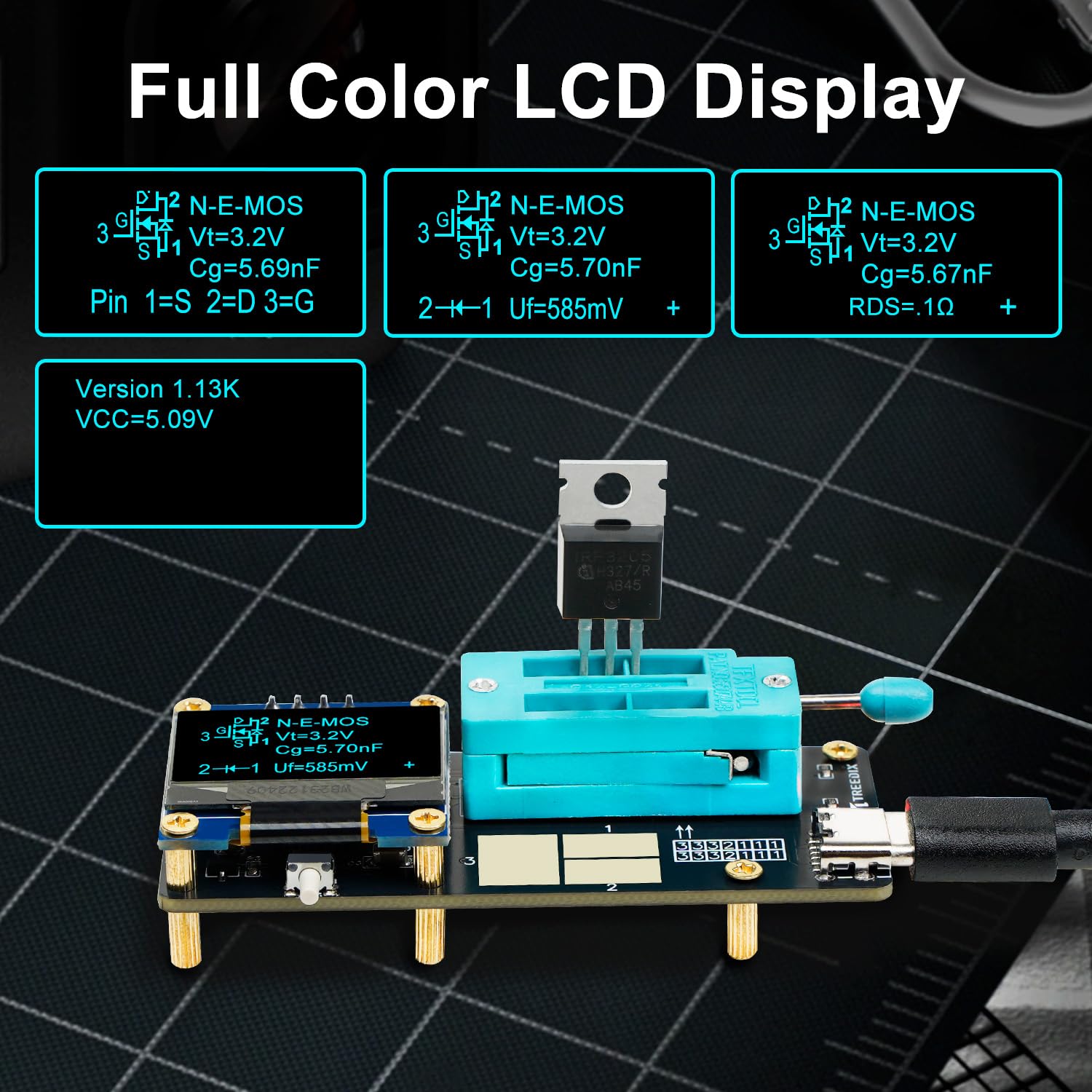 GM328 Transistor Tester – Mosfet Transistor Capacitor Tester, LCR/ESR Meter, SMD Electronic Component Tester for Diode/MOSFET/Capacitor/Resistor (PNP/NPN/Triode/Zener)