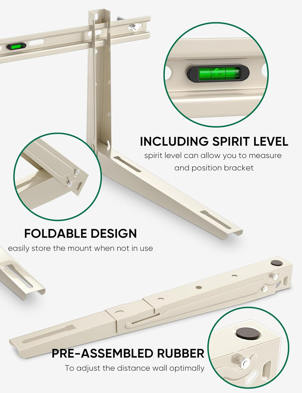 Mini Split Wall Mounting Bracket for 18000-24000 BTU Mini Split Air Conditioner with Leveler Universal Ductless AC and Heat Pump Systems Outdoor