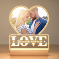 Personalized Picture Frame with Photo, Custom Photo Frame with Night Light, Customized Gifts for Girlfriend Boyfriend, Personalized Anniversary Valentines Day Gifts for Women Men Her Him Couple Wife