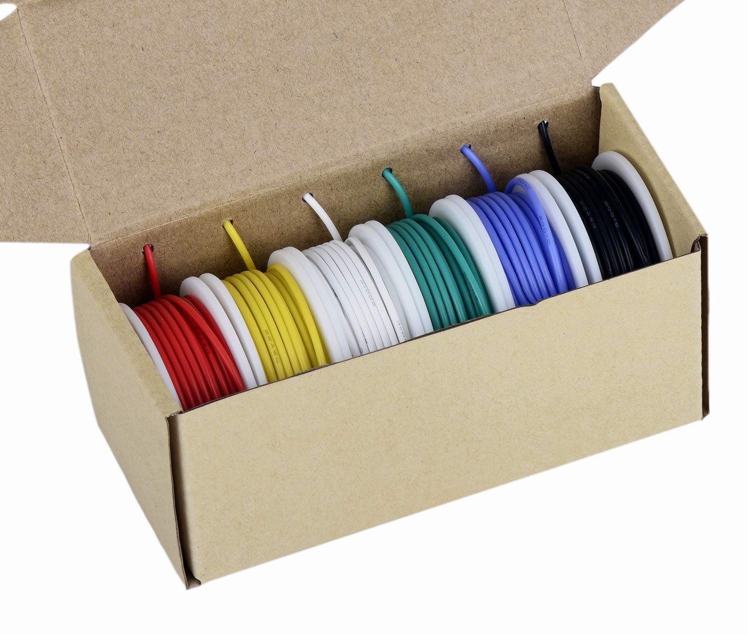TUOFENG 26awg Wire Flexible Silicone Wire,26 Gauge Tinned Copper Wires Silicone Rubber Insulated (6 Different Colored 33ft / 10m Each)(OD: 1.5 mm) Hook up Wires
