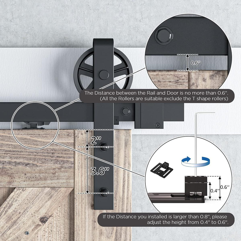SMARTSTANDARD Barn Door Soft Close Kit, Matching 88-132 Pounds Single Door, Equipped with Spring Buffer Damper, Upgrade Hole-Free Version, 2PCS