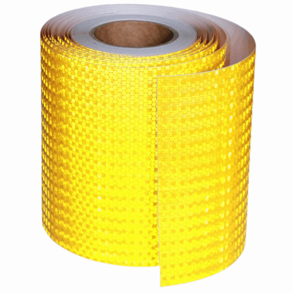 Yellow Reflective Tape 8 inch Wide, Outdoor Waterproof High Visibility Warning Industrial Marking Tape, Safety Stickers (68 feet)