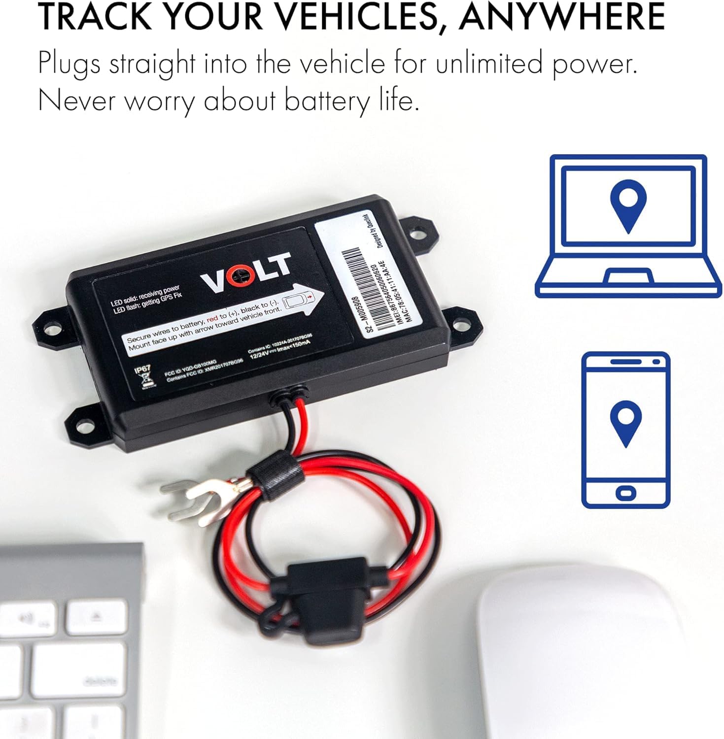 Brickhouse GPS Tracker for Vehicles - Livewire Volt 4G LTE Wired Car Tracker with GPS Tracking & Mapping - Enhance Security with Real-Time 24/7 Surveillance - Easy Installation - Subscription Required