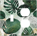 Wallplates Boho Tropical Leaves 1 Toggle 1 Duplex Switch Plate Electrical GFCI Faceplate Decorative Light Switch Covers for Bedroom Bathroom Decor