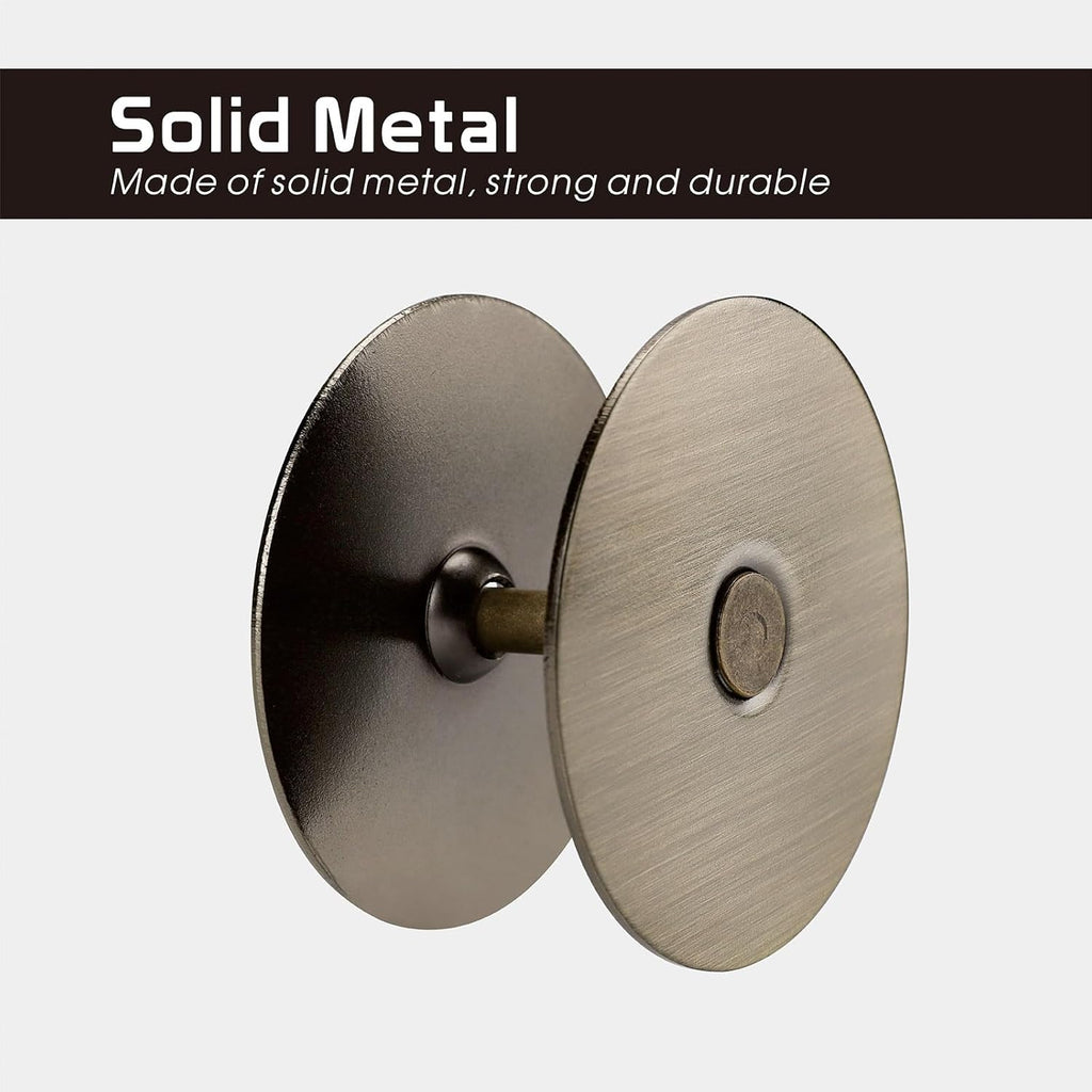 Door Hole Cover Plate, 2-5/8" Diameter Solid Steel, Hole Filler Plate (2, Antique Brass)