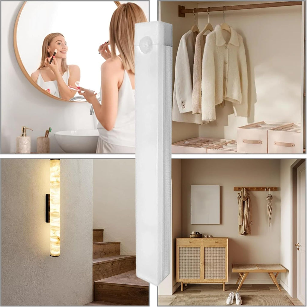 Under Cabinet Lighting 4Pcs LED Dimmable Magnetic Motion Sensor Light Indoor 8 Inch Rechargeable Portable Cordless Lamp for Kitchen Stairs Bedroom RV Dorm
