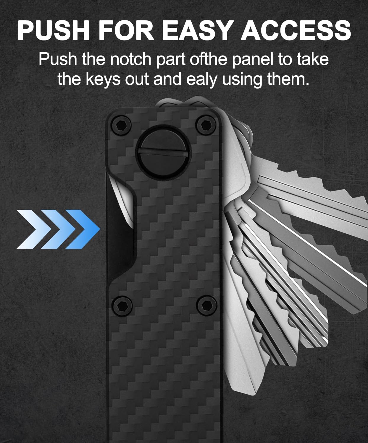 Mens Key Organizer - Compact Metallic Key Holder | Minimalist Innovative Keyholder | Smart Keychain Secures 1-5 Keys