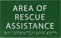 6" X4" Area of Rescue Assistance Sign- Tactile Graphics Grade 2 Braille Text ADA Compliant Sign |ADA Compliant Plastic Signs for Schools, Offices, Businesses, Apartments & Restaurants