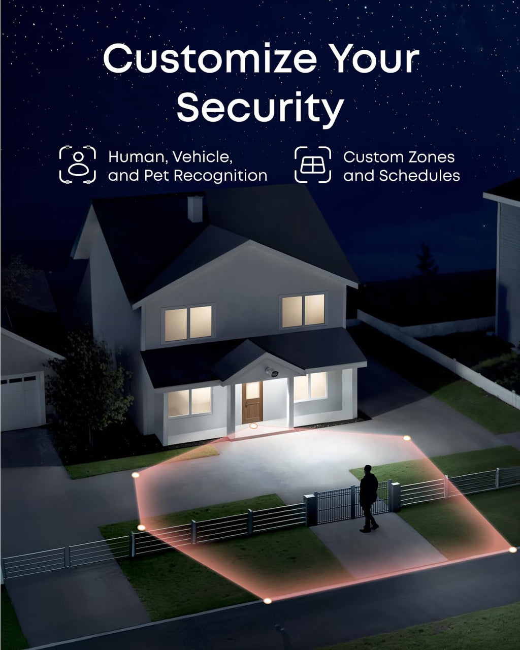 eufy PoE Bullet Security Camera E40, NVR Add On Cam, Requires eufy NVR, 4K UHD, 122° FOV, F1.6 Color Night Vision, 24/7 Recording, Human/Vehicle/Pet AI Detection, Red and Blue Strobe, Plug and Play