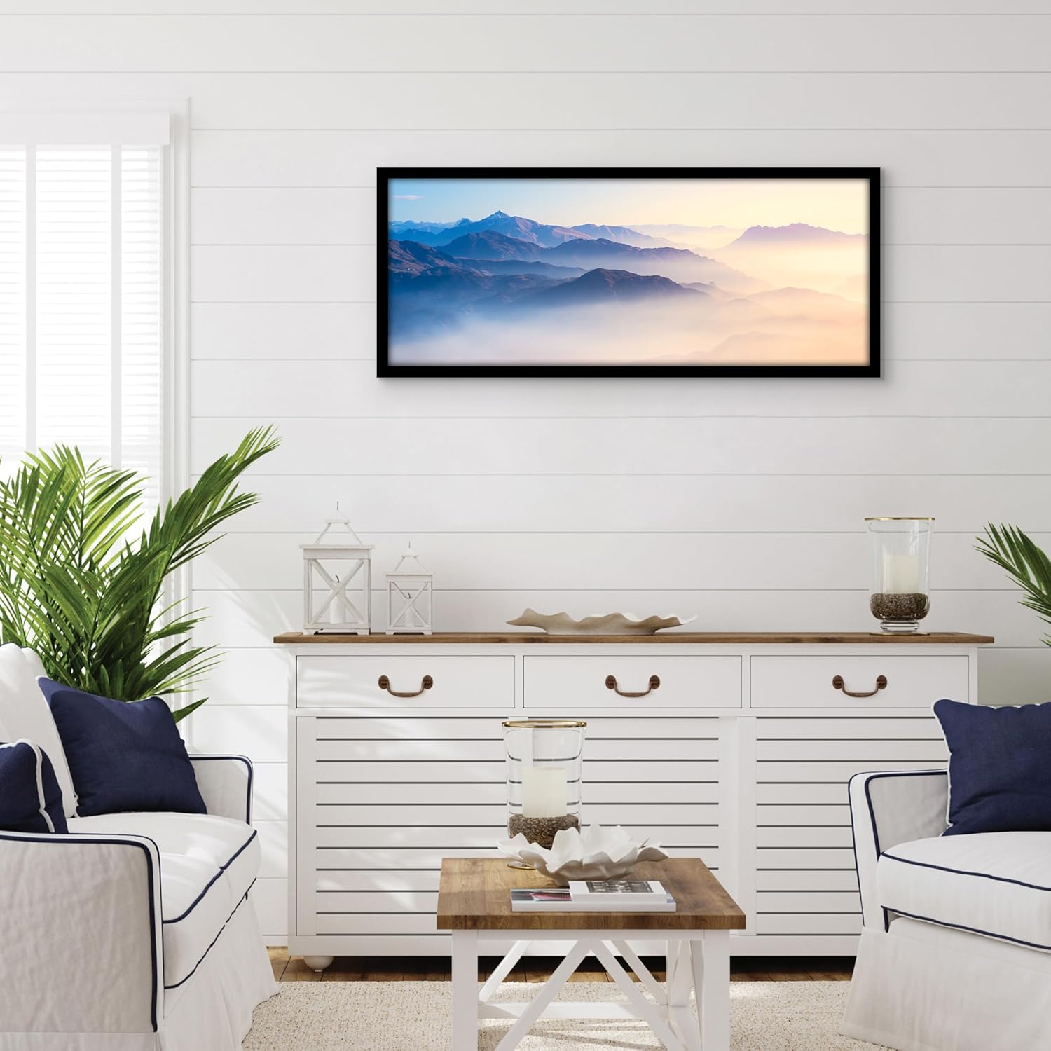 Americanflat 14x36 Poster Frame with Polished Plexiglass - Signature Collection - Gallery-Style Frames Made of Engineered Wood - Photo Frame for Wall Display - Black
