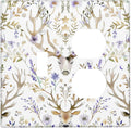 Wallplates Gothic Retro Floral Damask Elk Wild Flower 1 Toggle 1 Duplex Switch Plate Electrical Gfci Faceplate Decorative Light Switch Covers For Bed Room Living Room Decor