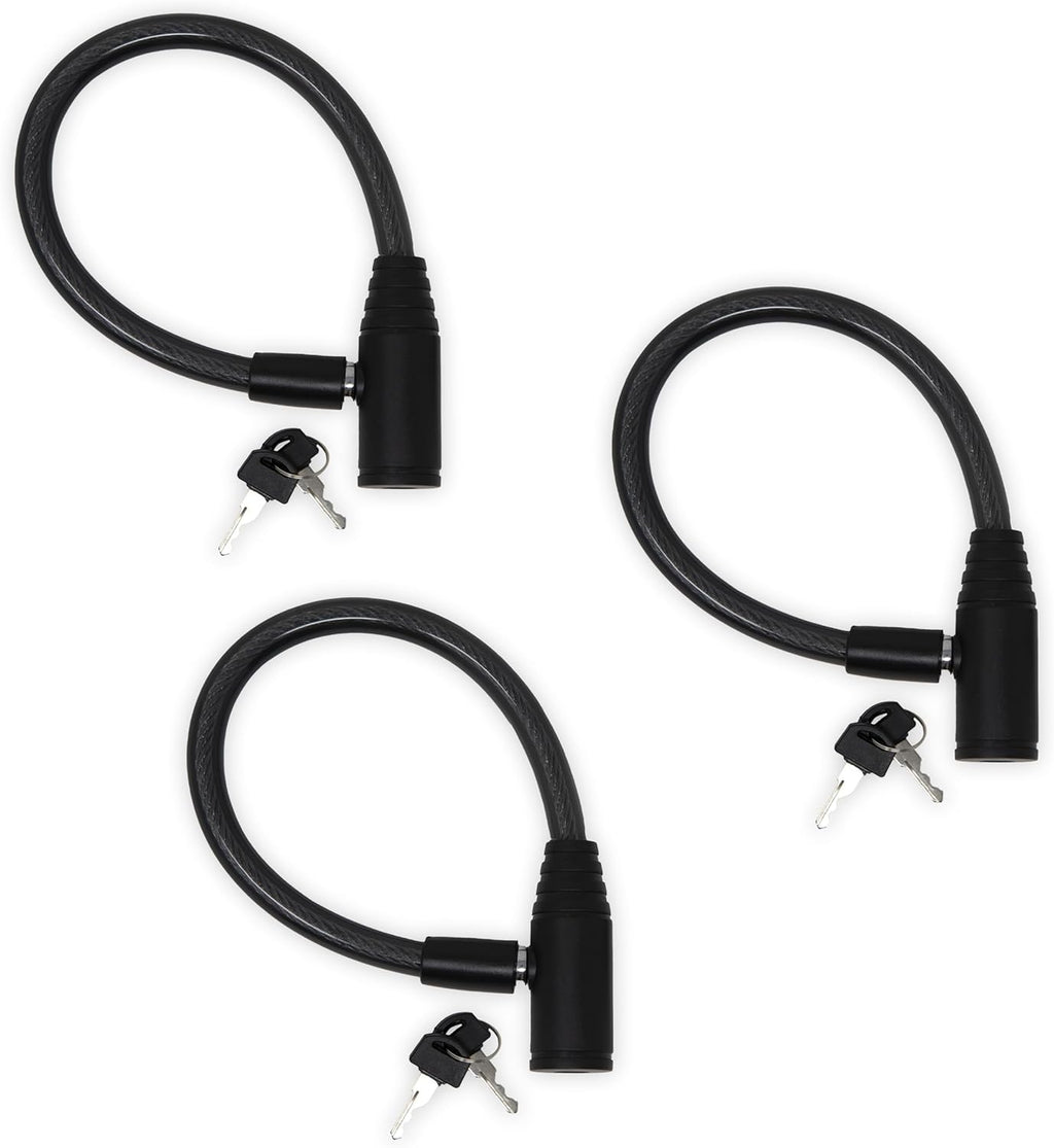 Urban August Child-Proof Refrigerator Lock for Kids & Adults - Lock for French Door Fridge and Cabinet (Small, Black, 3 Pack Keyed Alike)
