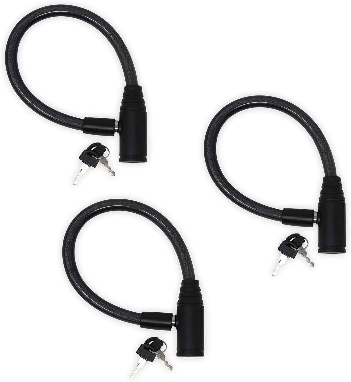 Urban August Child-Proof Refrigerator Lock for Kids & Adults - Lock for French Door Fridge and Cabinet (Small, Black, 3 Pack Keyed Alike)