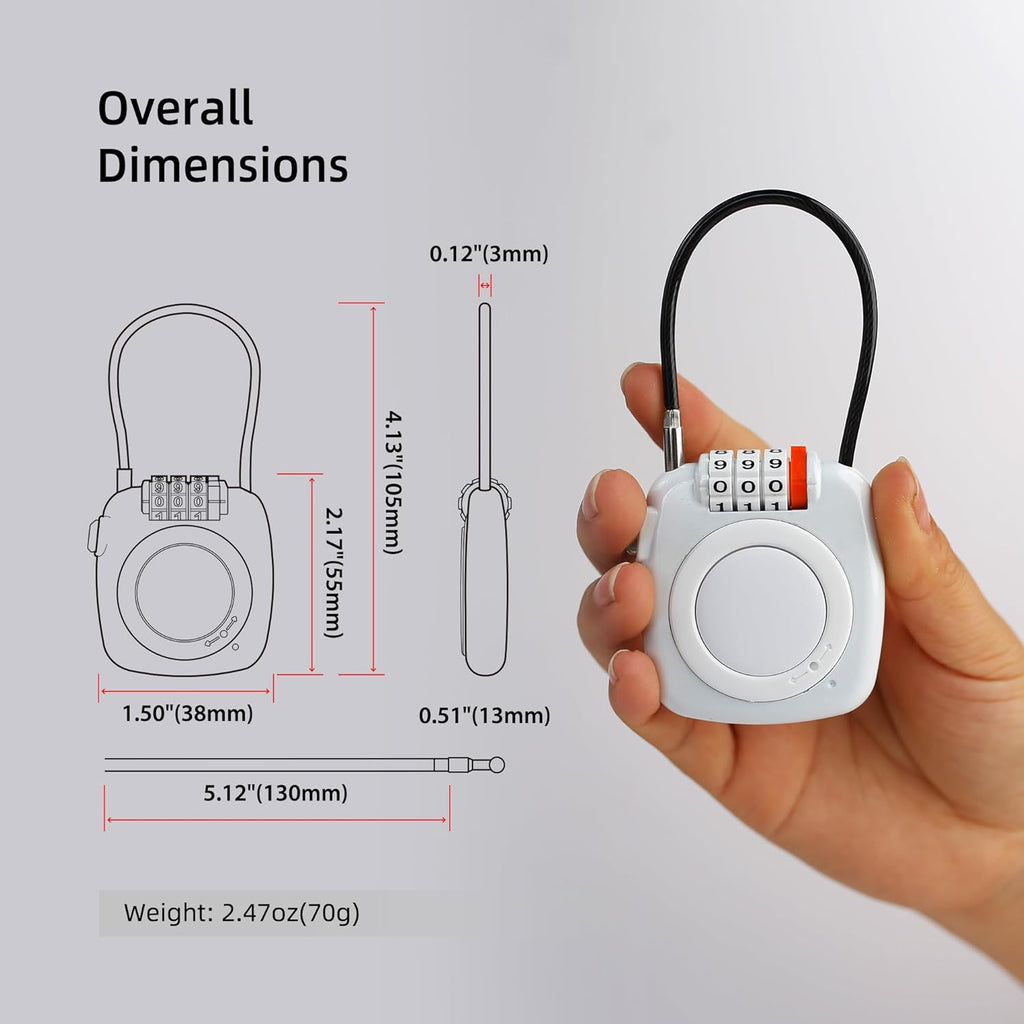 [Apple MFi Certified] iOS Tracking Tag & AirTag Holder Combination Lock, Compatible with Apple Find My, GPS Tracker Secure Case, Air TagHolder Lock for Travel Luggage, Suitcase, Backpack, Stroller