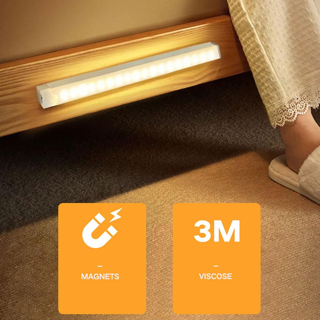 4 PCS Punch-Free Smart Sensor Magnetic Rechargeable Led Lights, Motion Sensor Light Indoor, USB C Rechargeable Closet Under Counter Lighting for Kitchen,Cupboard,Wardrobe (7.8in Warm Light)