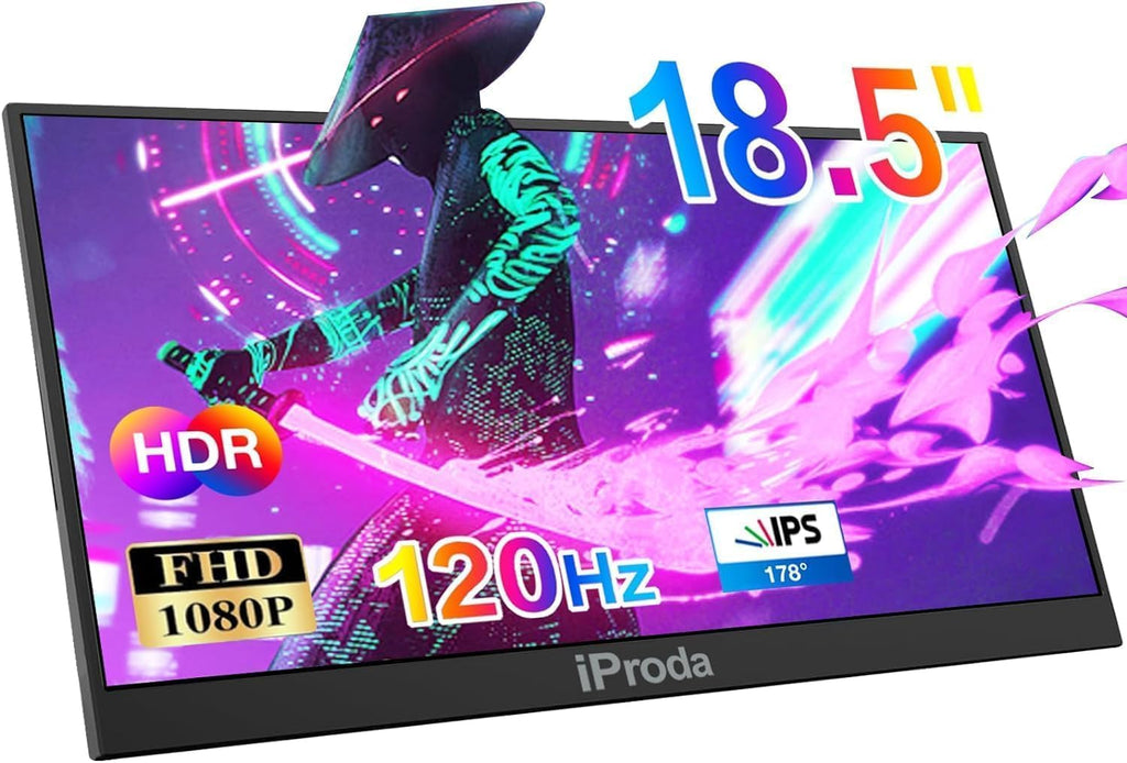 Portable Monitor for Laptop,120hz Portable Gaming Monitor FHD 1080P 18.5 inch Laptop Monitor Extender Travel Portable Computer Monitor Screen Extender for PS5/4 Mac PC