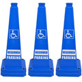 OrangeStar 6-Pack 28" Reserved Parking Cones, Large 4-Sided Message Safety Traffic Cones with Heavy Rubber Base for Indoor Outdoor Use, Parking Lot Control, Driveway Barriers, Blue