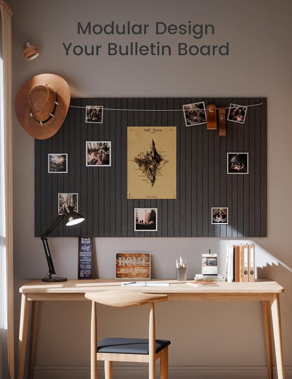 Large Felt Bulletin Board 36" x 24" Cork Board Alternative-6 Pack with 40 Safe Removable Adhesive Tabs, Cork Boards for Walls Cork Board for Home Office Classroom Pin Board (Charcoal Gray)