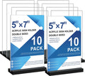 Seencool Acrylic Sign Holder 5x7 - 10Pack Vertical Double Sided Acrylic Sign Stands, Clear Table Menu Display Stand Paper Holder, Plastic Flyer Holder, Vendor Booth Display Items