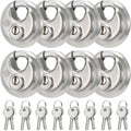 Heavy Duty Padlock with Key – 70mm Stainless Steel Commercial Discus Keyed Lock, High Security, 8 Pack