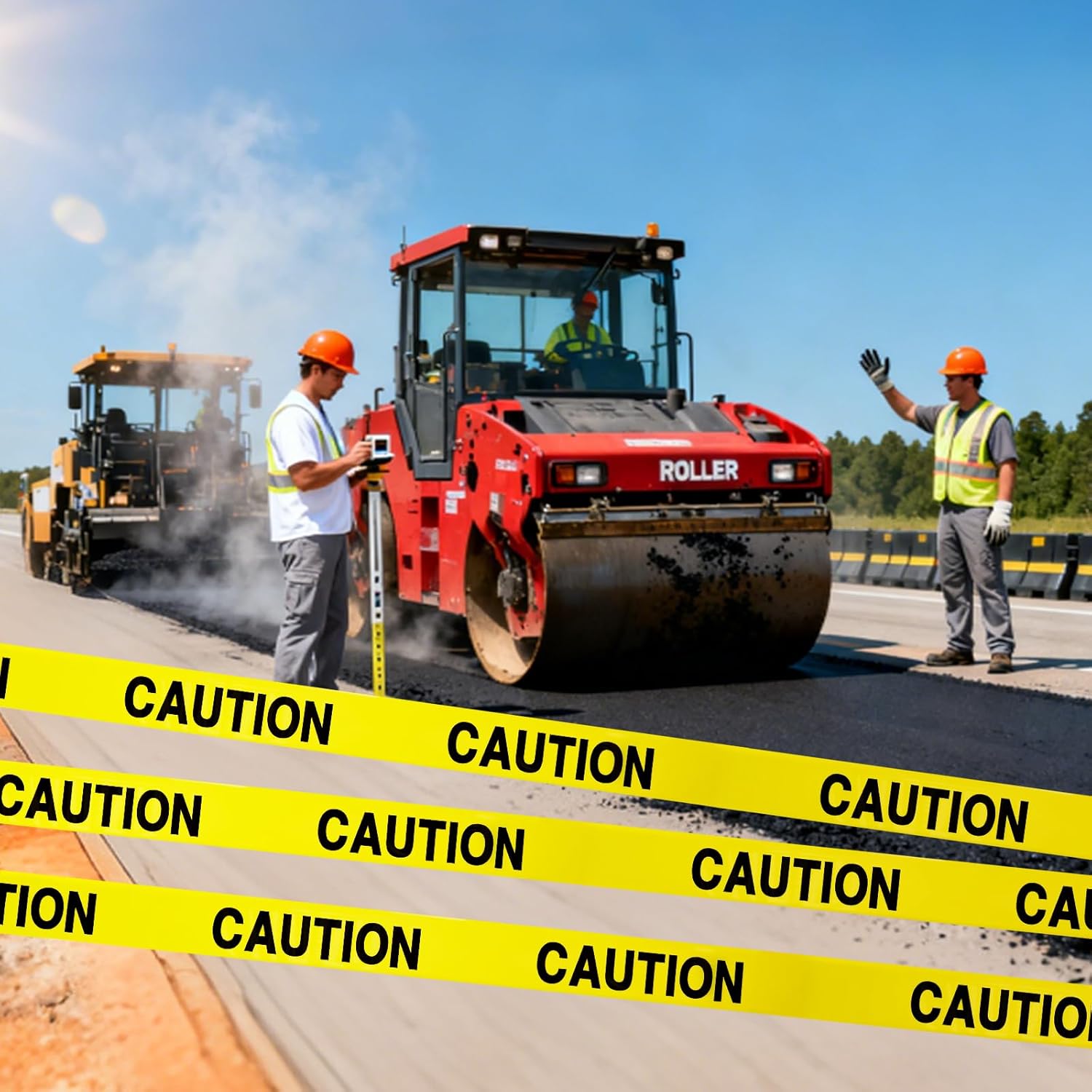 Caution Warning Tape – 3 Inch x 1000 Feet | Bright Safety & Hazard Tape with Bold Black Text for Construction, Events, and Dangerous Areas (Caution, 2 Pack)