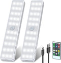 LED Closet Light, 30LEDs Dimmer USB Rechargeable Motion Sensor Light Under Cabinet Lighting, Stick-Anywhere Night Safe Light Bar for Wardrobe,Kitchen-2 Pcs