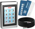 Blütezeit Wired Gate Opener Keypad with 2 RFID Cards & 16.4ft Cable, IP67 Waterproof Metal Entry Pad for Garage Door, Gate Motors, 12V DC Supports 2000 Users with PIN Code & Card Access Control System