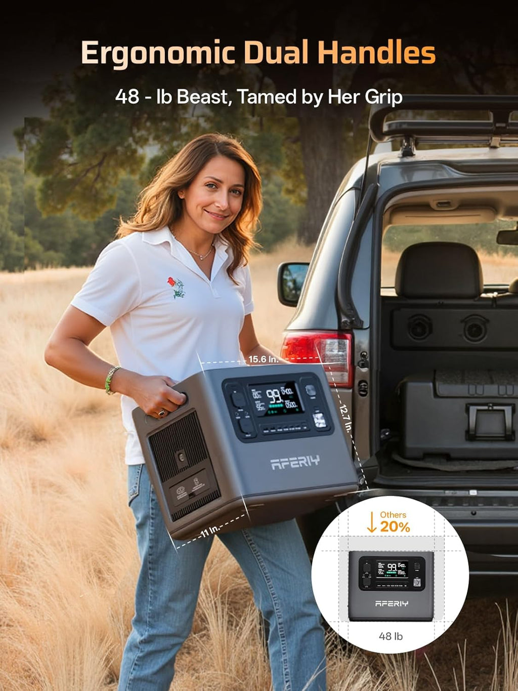 AFERIY P280 2800W Portable Power Station with 200W Solar Panel, UPS 2048Wh LiFePO4 Battery,Expandable to 10kWh,1800W AC Charging Less 38 mins,Solar Generator for Home Use,Power Outages,Camping,and RVs