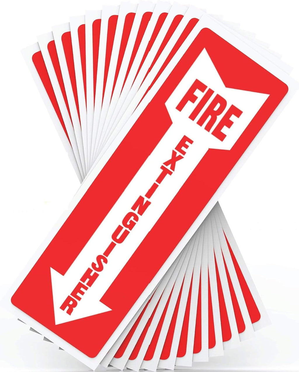 ASSURED SIGNS Fire Extinguisher Signs - 12 Pack - 4" X 12" - 5 Mil Vinyl Weatherproof Fire Extinguisher Stickers with Downward Arrow - Self Adhesives for Business or Office
