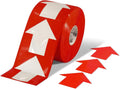 Mighty Line 5.5" Wide Solid Arrows Roll, Directional Sticker Sign Floor Marking Tape for Safety, Caution, Warning, Heavy-Duty, Peel and Stick, Adhesive, Industrial Quality, Red, Pack of 200