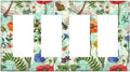 Dragonflies Flowers Butterfly 4 Gang Quad Rocker Outlet Light Switch Cover Decorative Wall Plate Cover For Home Living Bedroom Kitchen Decorative