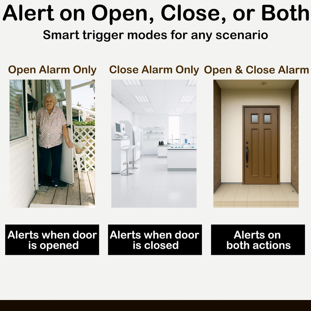 Wireless Door Chime Sensor, When Door Opens, 2,000 FT Range, Voice Alert, Entry Alarm for Business/Home/Kids, Ringer Alert 2 Sensors + 1 Receiver, 6 Adjustable Volume 7 Chimes, 10+ Years Battery