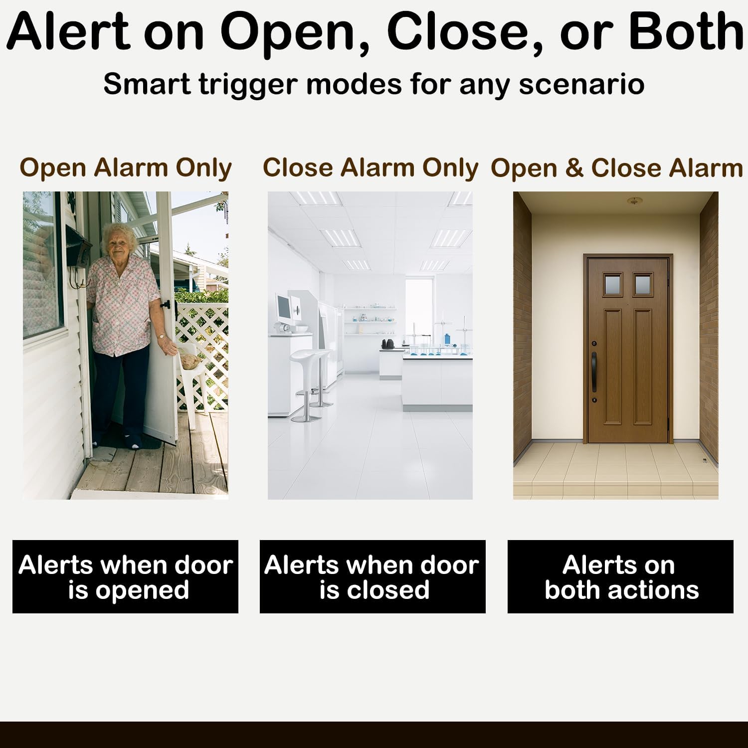 Wireless Door Chime Sensor, When Door Opens, 2,000 FT Range, Voice Alert, Entry Alarm for Business/Home/Kids, Ringer Alert 2 Sensors + 1 Receiver, 6 Adjustable Volume 7 Chimes, 10+ Years Battery