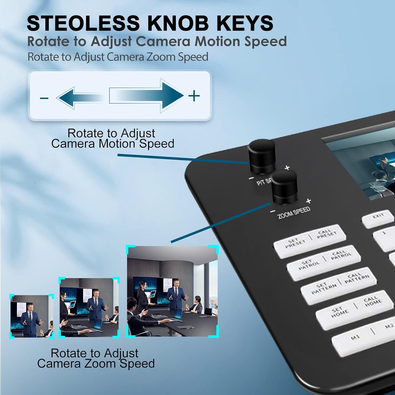 PTZ Controller,Camera Controller POE Network 4D Joystick Decoding Keyboard with 5 Inch LCD Screen Compatible with Dome IP Camera