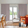 SmartWings Automatic Curtain Opener with Drapery, Motorized Vertical Blinds with Remote, Electric Closet Doors Sliding Panels Compatible with Alexa Google Homekit, 93% Blackout Pink
