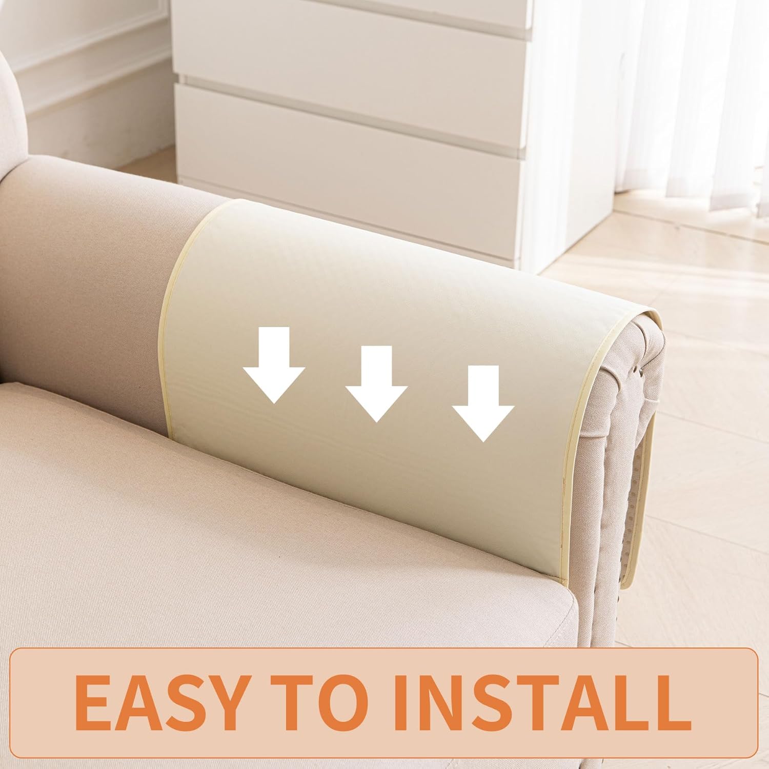 HAOMAIJIA Anti Slip Sofa Armrest Organizer Arm Chair Bedside Caddy Storage Organizer For Recliner Couch With 6 Pockets For Cell Phone Tv Remote Control (Ivory White, 31.89 inches × 18.5 inches)