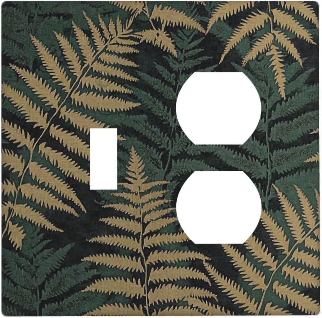 Wallplates Botanical Fern Green Leaf Forest 1 Toggle 1 Duplex Switch Plate Electrical Gfci Faceplate Decorative Light Switch Covers For Bed Room Home Decor