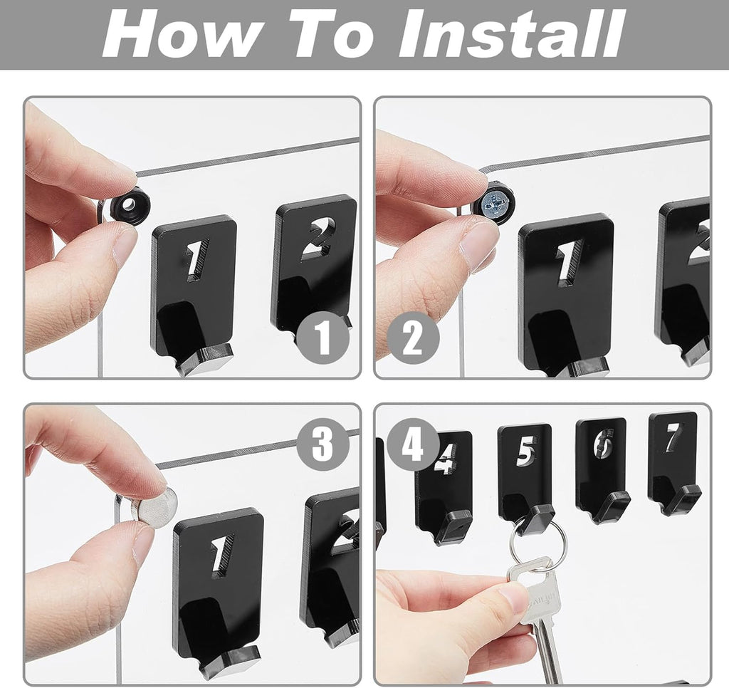 Acrylic Key Board with 100 No. Hooks Wall Mount Key Rack Holder Hanger Storage Collection for School, Garage, Car Dealer, Office, Hotel, Real Estate(Transparent)