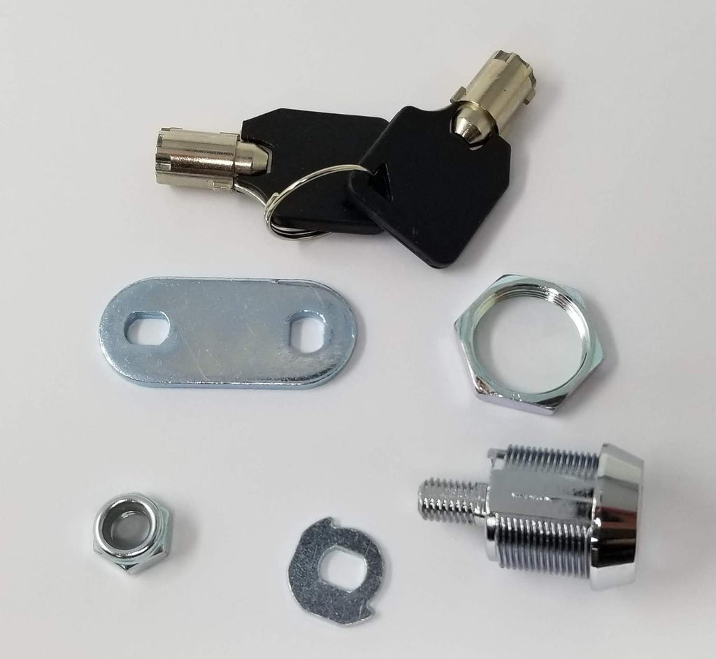 Admiral Locks Tubular Cam Lock, Keyed Alike Removable Key RV Compartment Storage Lock Cabinet Locks (Chrome Pack of. 10, 5/8" 90°)